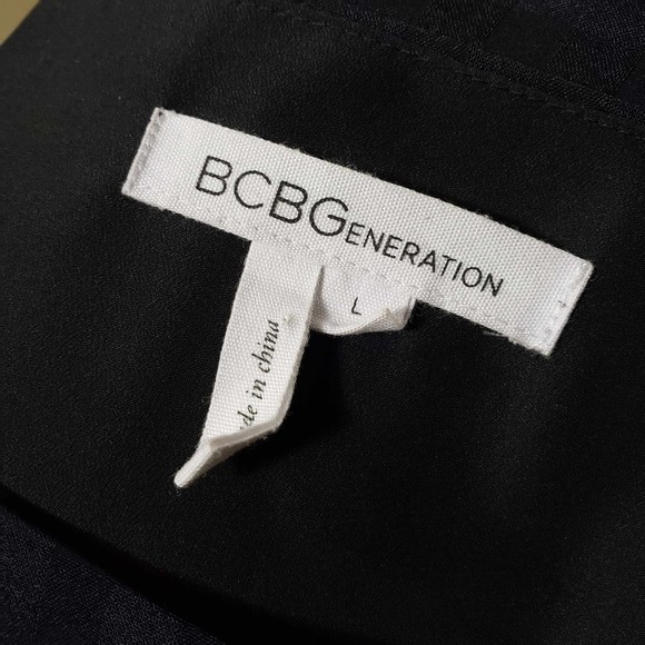 BCBGeneration size Large Long Sheer Sleeve Gingham Dress - Picture 6 of 7